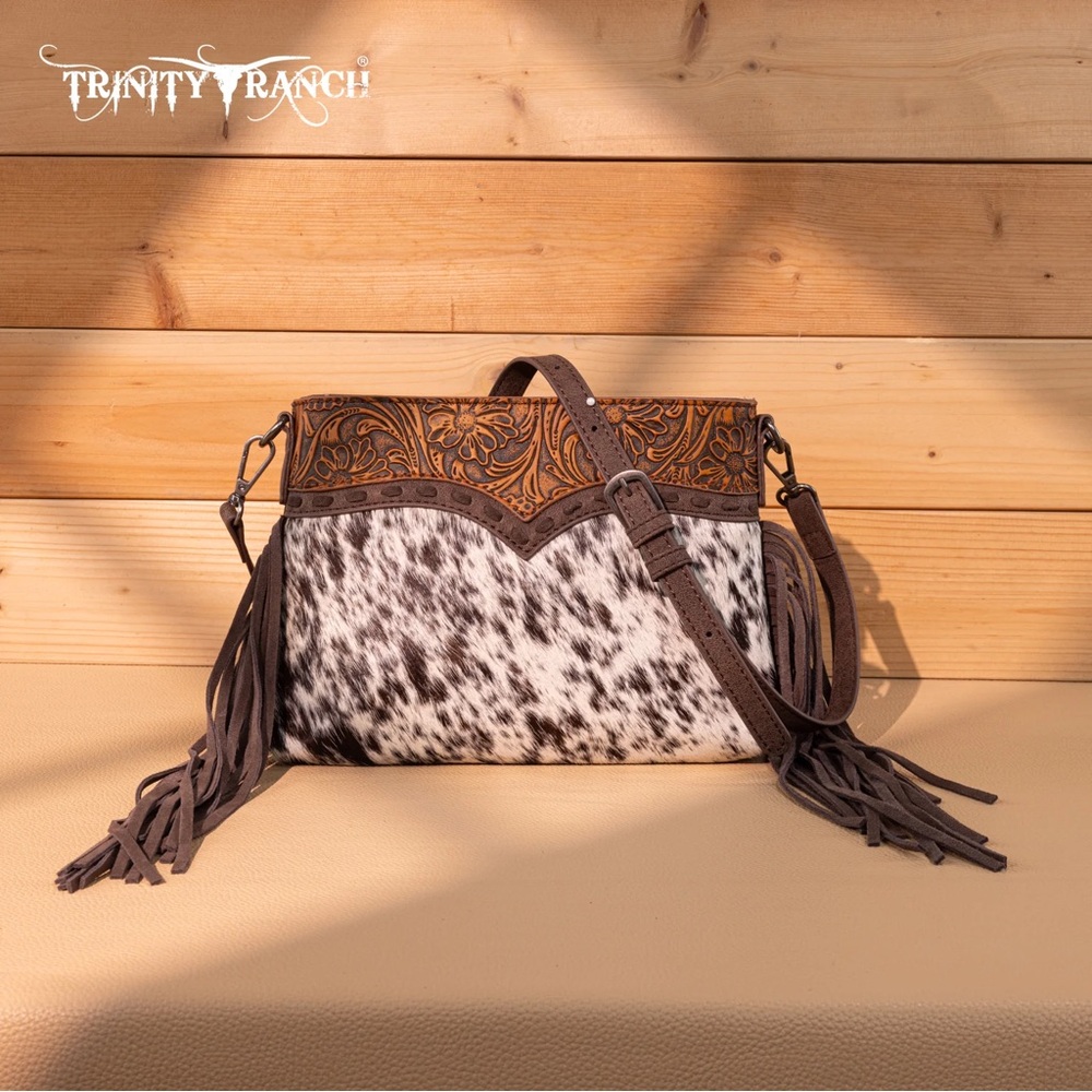 Trinity Ranch Black And Brown Patterned Crossbody… - image 4